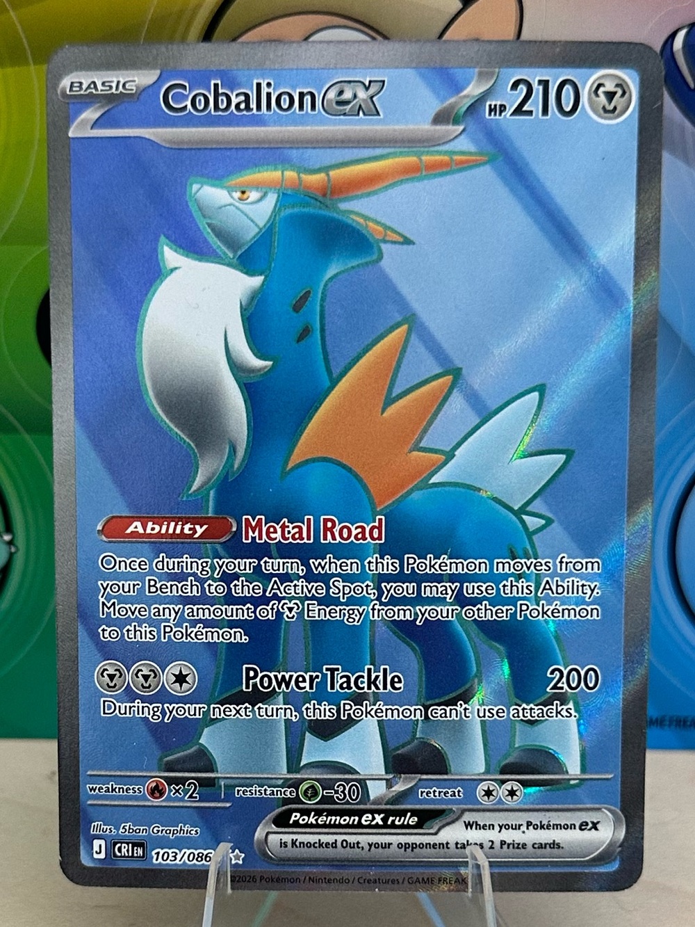 Pokémon TCG Cobalion ex - 103/086 - ME04: Chaos Rising (CRI) Mint/NM